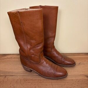 FRYE Campus Leather Boots Saddle Brown Women Size 10.5 Vintage Casual Western